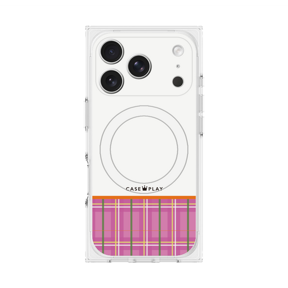 プレミアムスクエアケース with MagSafe［ CASEPLAY Tartan Check - Pink ］
