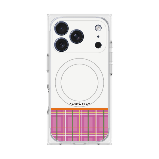 プレミアムスクエアケース with MagSafe［ CASEPLAY Tartan Check - Pink ］