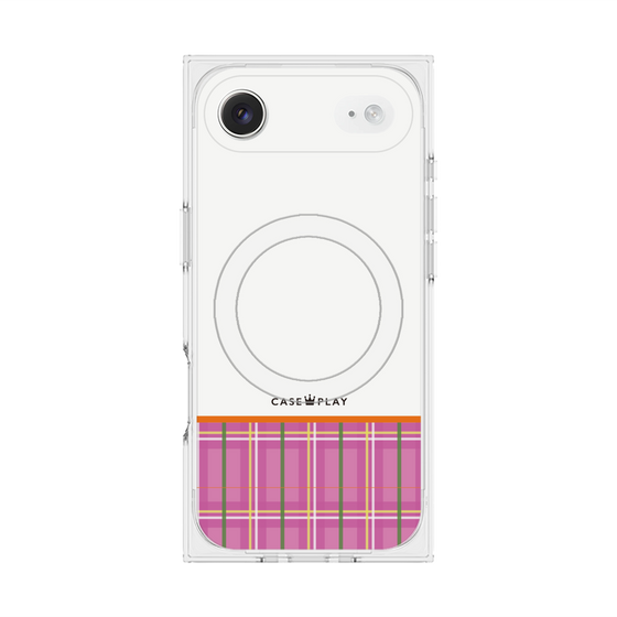 プレミアムスクエアケース with MagSafe［ CASEPLAY Tartan Check - Pink ］