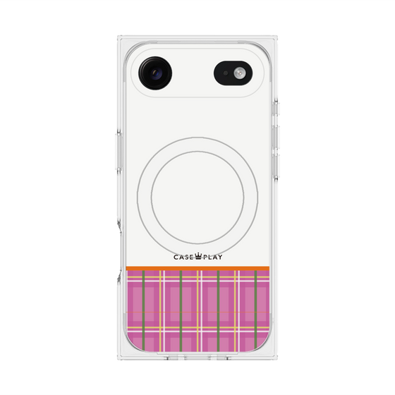 プレミアムスクエアケース with MagSafe［ CASEPLAY Tartan Check - Pink ］