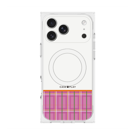 プレミアムスクエアケース with MagSafe［ CASEPLAY Tartan Check - Pink ］