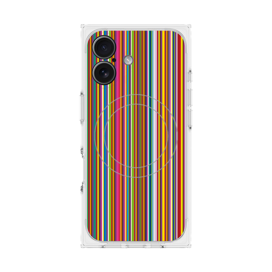 プレミアムスクエアケース with MagSafe［ Colorful Stripe ］