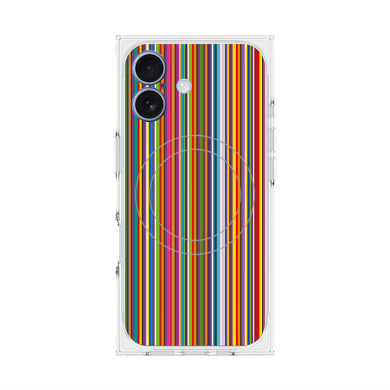 プレミアムスクエアケース with MagSafe［ Colorful Stripe ］