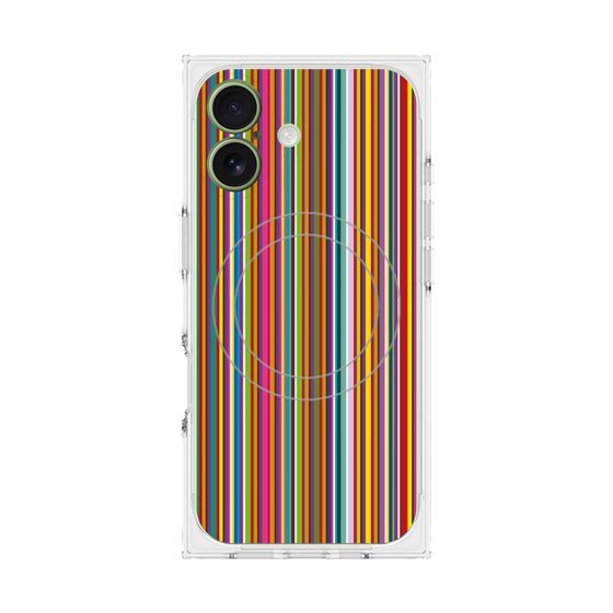 プレミアムスクエアケース with MagSafe［ Colorful Stripe ］