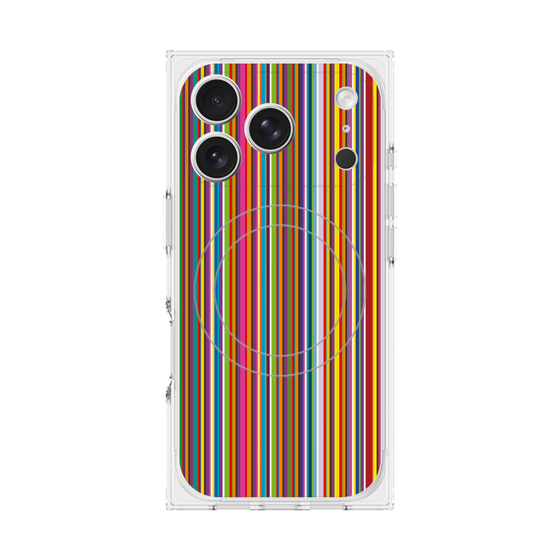 プレミアムスクエアケース with MagSafe［ Colorful Stripe ］