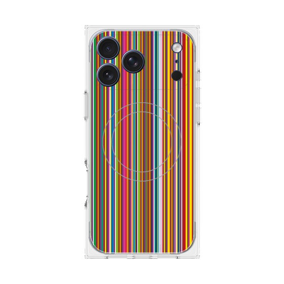 プレミアムスクエアケース with MagSafe［ Colorful Stripe ］