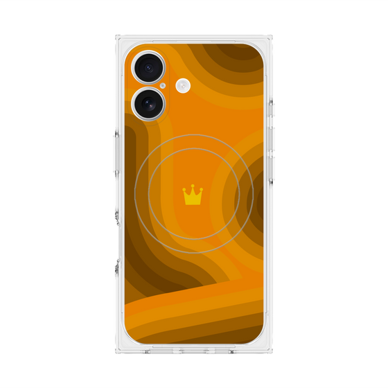 プレミアムスクエアケース with MagSafe［ CASEPLAY Winding Pattern - Orange ］