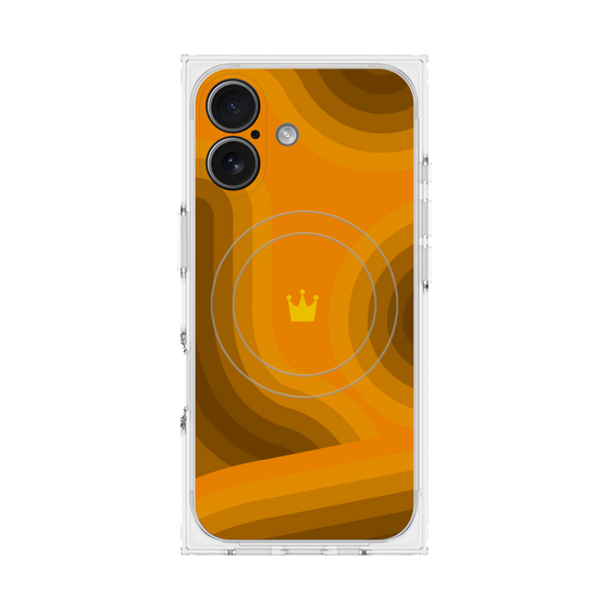 プレミアムスクエアケース with MagSafe［ CASEPLAY Winding Pattern - Orange ］