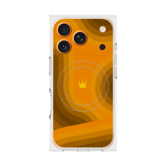 プレミアムスクエアケース with MagSafe［ CASEPLAY Winding Pattern - Orange ］