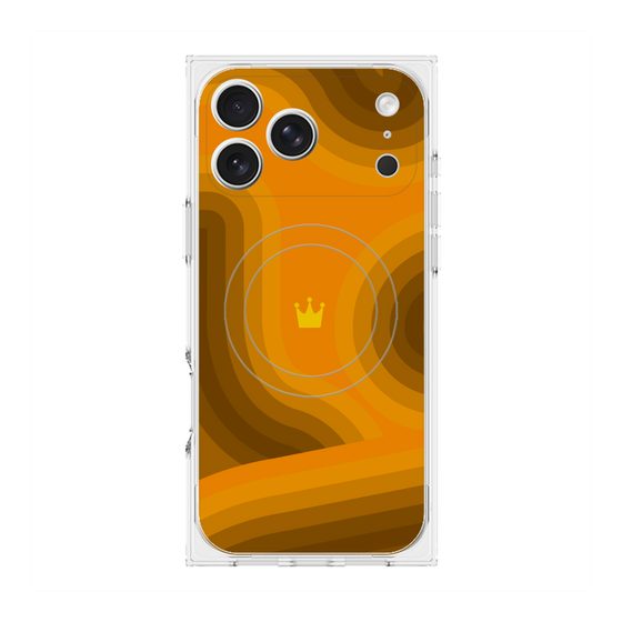 プレミアムスクエアケース with MagSafe［ CASEPLAY Winding Pattern - Orange ］