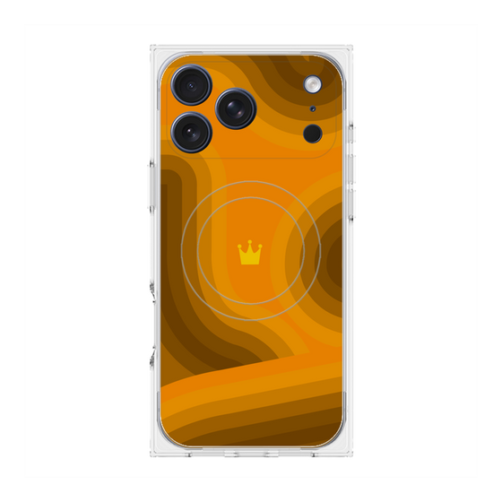 プレミアムスクエアケース with MagSafe［ CASEPLAY Winding Pattern - Orange ］