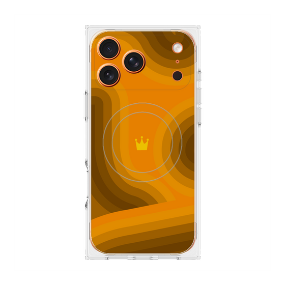 プレミアムスクエアケース with MagSafe［ CASEPLAY Winding Pattern - Orange ］