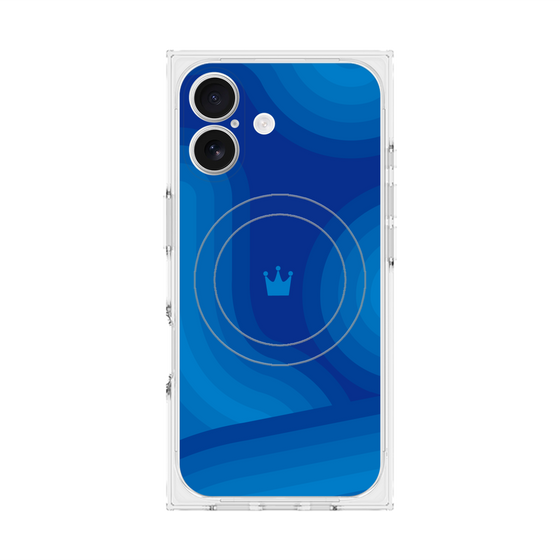 プレミアムスクエアケース with MagSafe［ CASEPLAY Winding Pattern - Blue ］