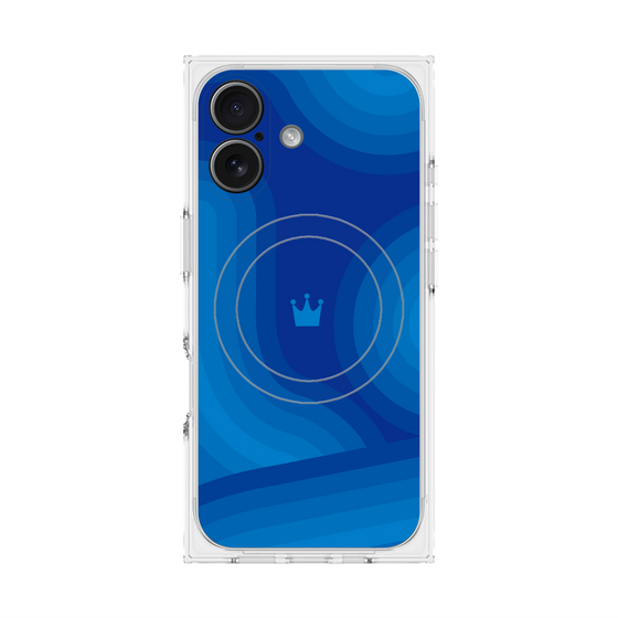 プレミアムスクエアケース with MagSafe［ CASEPLAY Winding Pattern - Blue ］