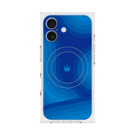 プレミアムスクエアケース with MagSafe［ CASEPLAY Winding Pattern - Blue ］