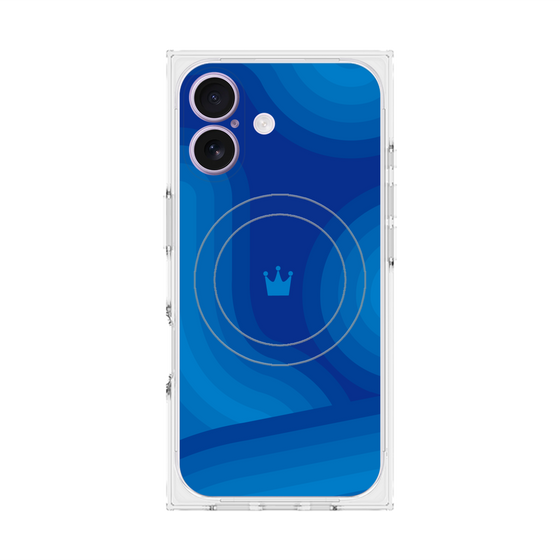 プレミアムスクエアケース with MagSafe［ CASEPLAY Winding Pattern - Blue ］