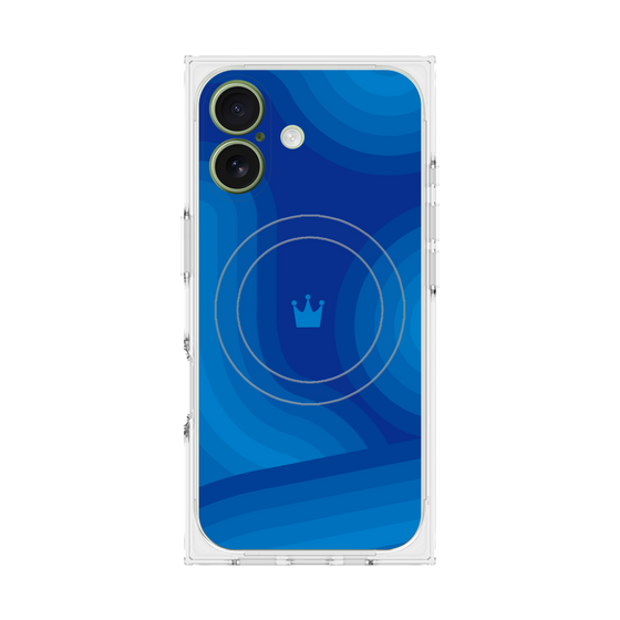 プレミアムスクエアケース with MagSafe［ CASEPLAY Winding Pattern - Blue ］