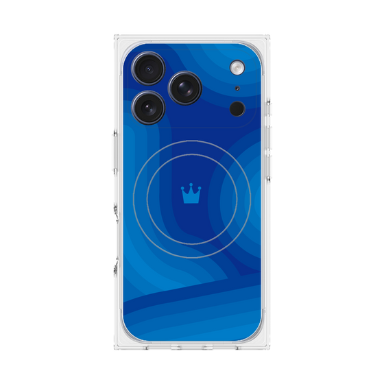 プレミアムスクエアケース with MagSafe［ CASEPLAY Winding Pattern - Blue ］