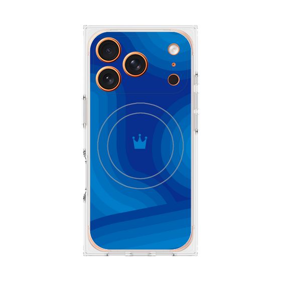 プレミアムスクエアケース with MagSafe［ CASEPLAY Winding Pattern - Blue ］