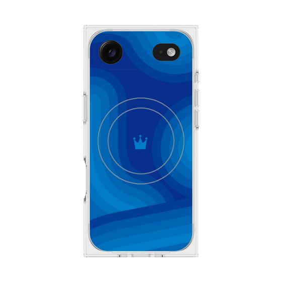 プレミアムスクエアケース with MagSafe［ CASEPLAY Winding Pattern - Blue ］
