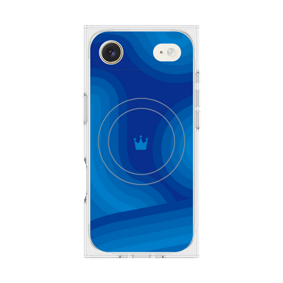 プレミアムスクエアケース with MagSafe［ CASEPLAY Winding Pattern - Blue ］