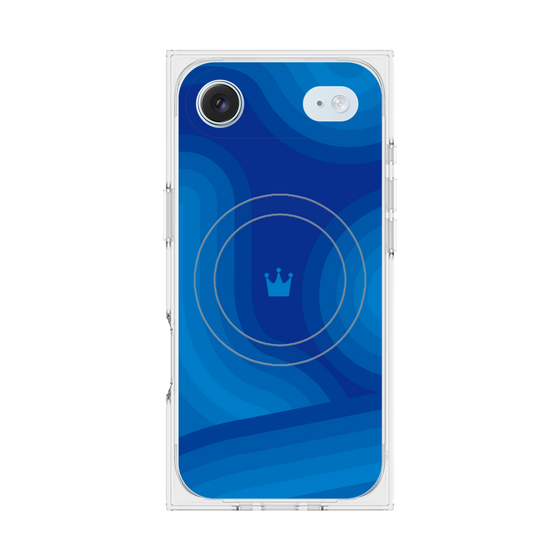 プレミアムスクエアケース with MagSafe［ CASEPLAY Winding Pattern - Blue ］