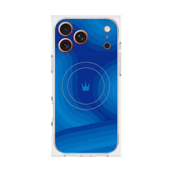 プレミアムスクエアケース with MagSafe［ CASEPLAY Winding Pattern - Blue ］