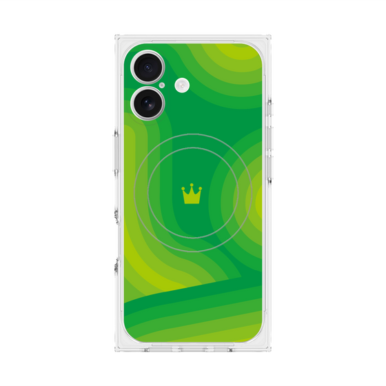 プレミアムスクエアケース with MagSafe［ CASEPLAY Winding Pattern - Green ］