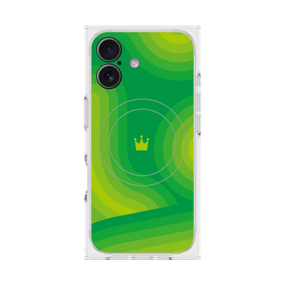 プレミアムスクエアケース with MagSafe［ CASEPLAY Winding Pattern - Green ］