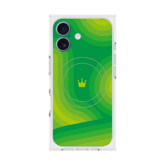 プレミアムスクエアケース with MagSafe［ CASEPLAY Winding Pattern - Green ］