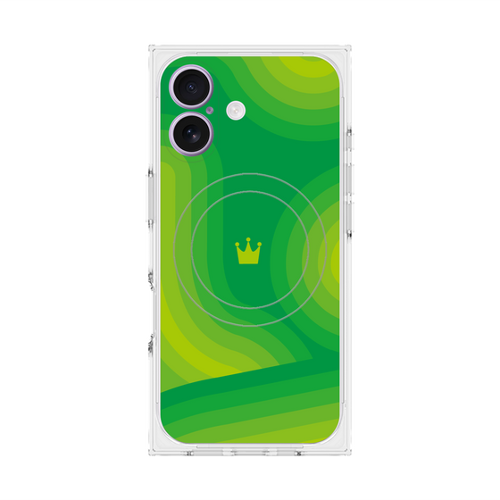 プレミアムスクエアケース with MagSafe［ CASEPLAY Winding Pattern - Green ］