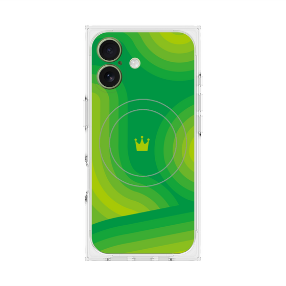 プレミアムスクエアケース with MagSafe［ CASEPLAY Winding Pattern - Green ］