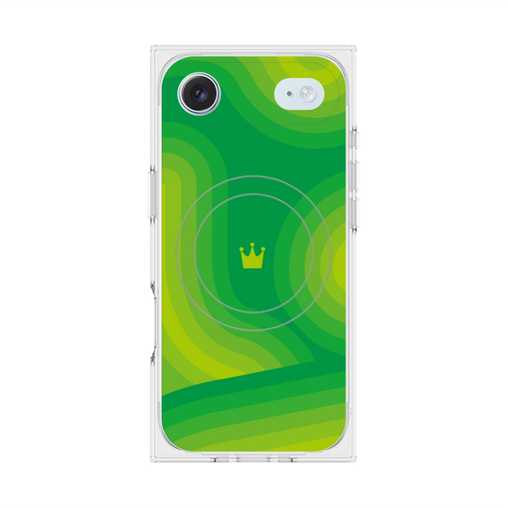 プレミアムスクエアケース with MagSafe［ CASEPLAY Winding Pattern - Green ］