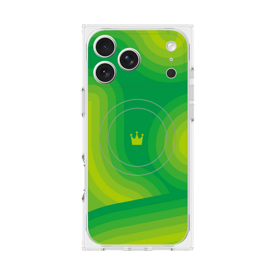プレミアムスクエアケース with MagSafe［ CASEPLAY Winding Pattern - Green ］