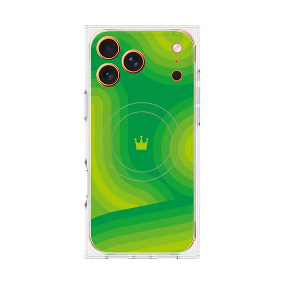 プレミアムスクエアケース with MagSafe［ CASEPLAY Winding Pattern - Green ］
