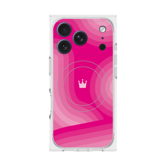 プレミアムスクエアケース with MagSafe［ CASEPLAY Winding Pattern - Pink ］