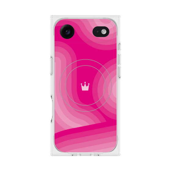 プレミアムスクエアケース with MagSafe［ CASEPLAY Winding Pattern - Pink ］