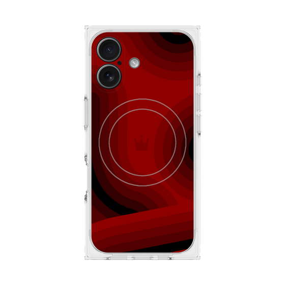 プレミアムスクエアケース with MagSafe［ CASEPLAY Winding Pattern - Red ］