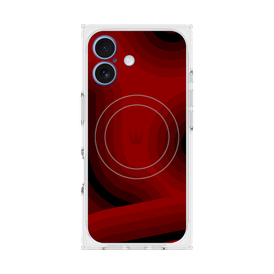 プレミアムスクエアケース with MagSafe［ CASEPLAY Winding Pattern - Red ］