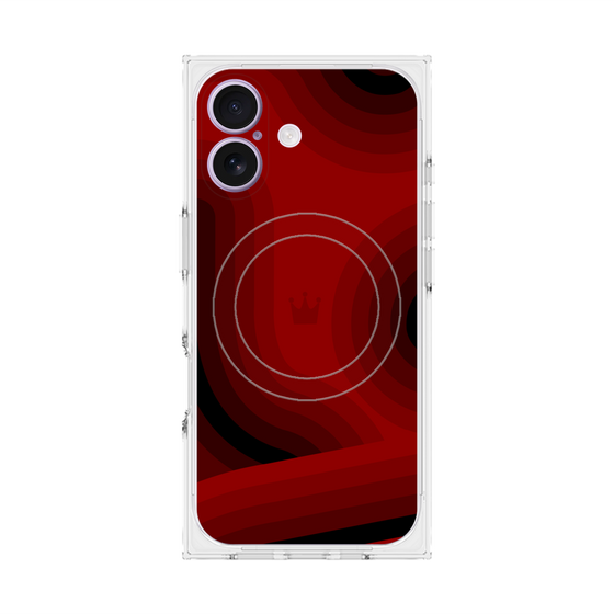 プレミアムスクエアケース with MagSafe［ CASEPLAY Winding Pattern - Red ］