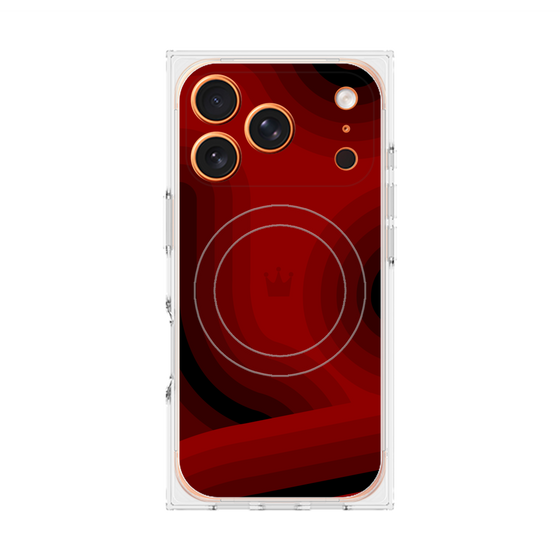 プレミアムスクエアケース with MagSafe［ CASEPLAY Winding Pattern - Red ］