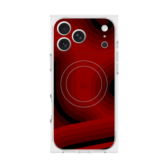 プレミアムスクエアケース with MagSafe［ CASEPLAY Winding Pattern - Red ］