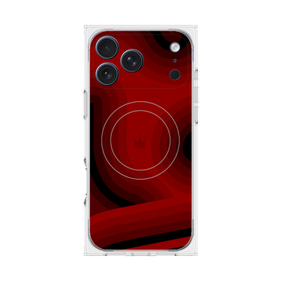 プレミアムスクエアケース with MagSafe［ CASEPLAY Winding Pattern - Red ］