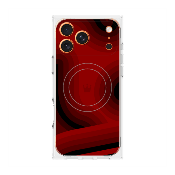 プレミアムスクエアケース with MagSafe［ CASEPLAY Winding Pattern - Red ］