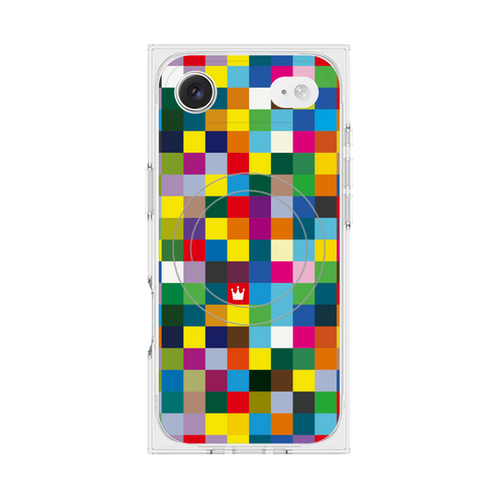 プレミアムスクエアケース with MagSafe［ CASEPLAY Rainbow Check ］