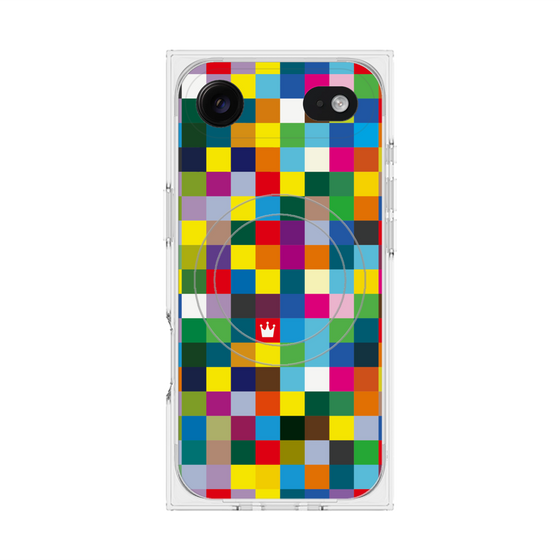 プレミアムスクエアケース with MagSafe［ CASEPLAY Rainbow Check ］