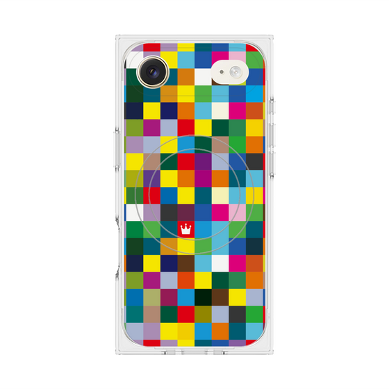 プレミアムスクエアケース with MagSafe［ CASEPLAY Rainbow Check ］
