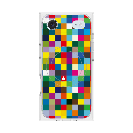 プレミアムスクエアケース with MagSafe［ CASEPLAY Rainbow Check ］