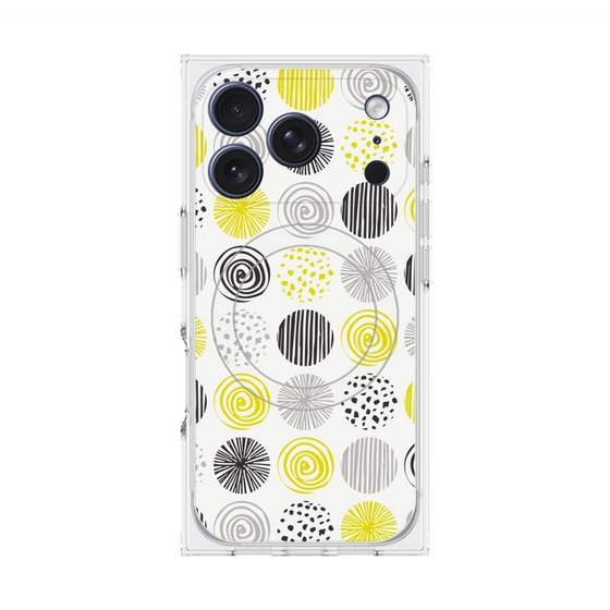 プレミアムスクエアケース with MagSafe［ Nordic Circle - Yellow ］
