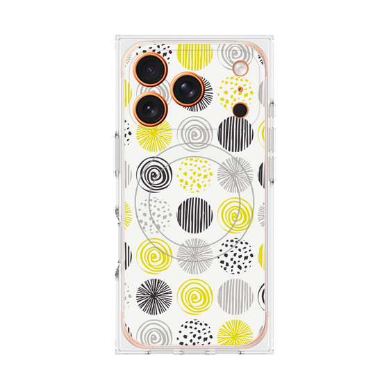 プレミアムスクエアケース with MagSafe［ Nordic Circle - Yellow ］